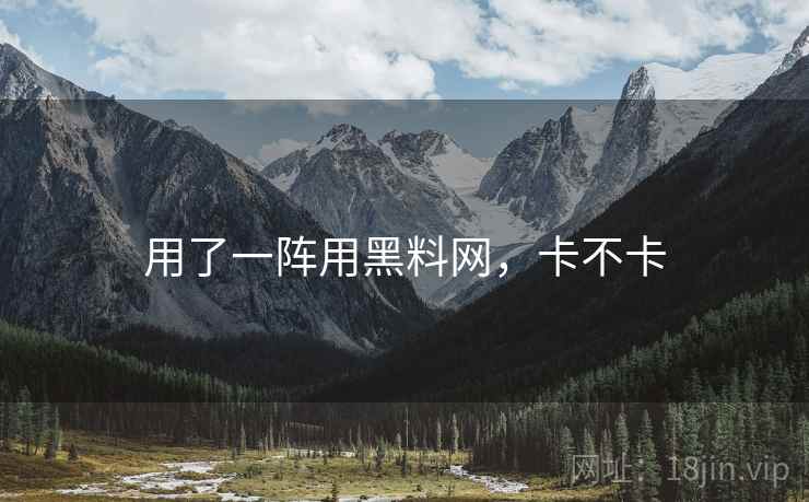 用了一阵用黑料网，卡不卡